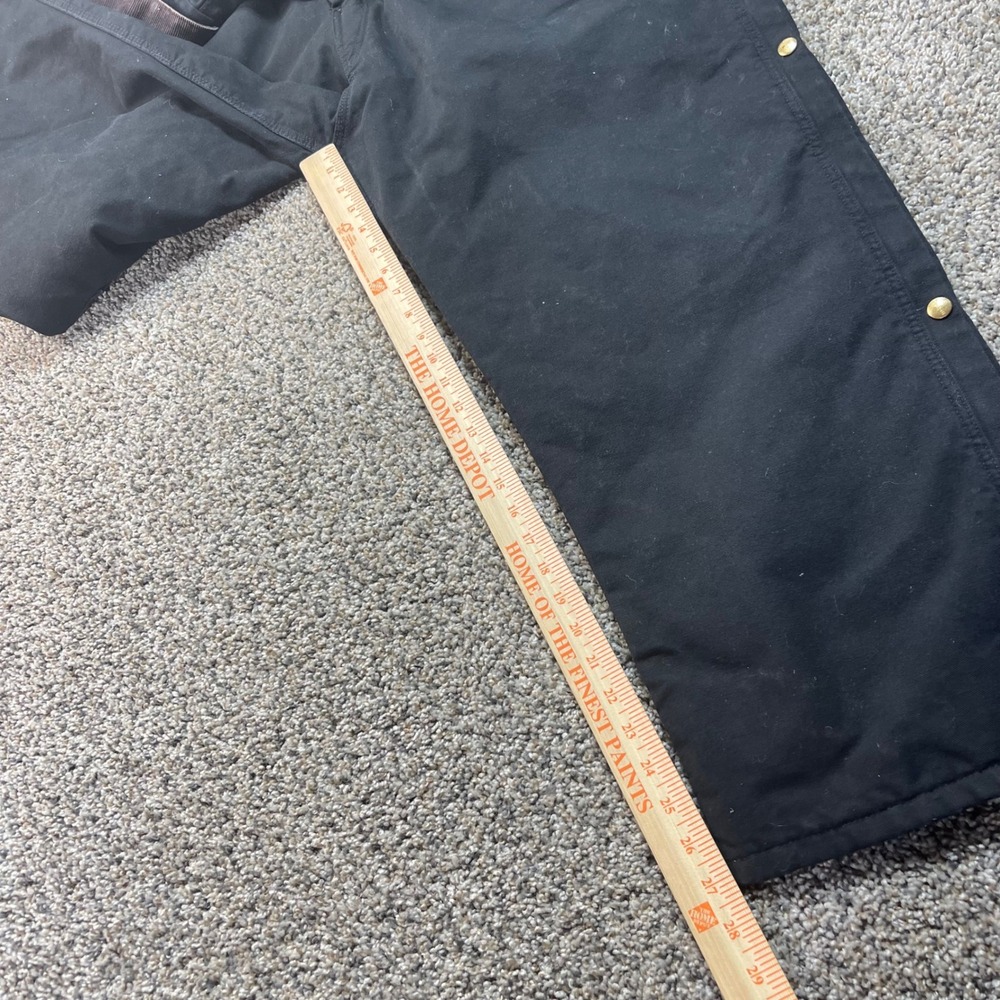 Carhartt Mens XL‎ 52 Duck Canvas Quilt Lined Coveralls Black Work Bibs Corduroy - Picture 11 of 15